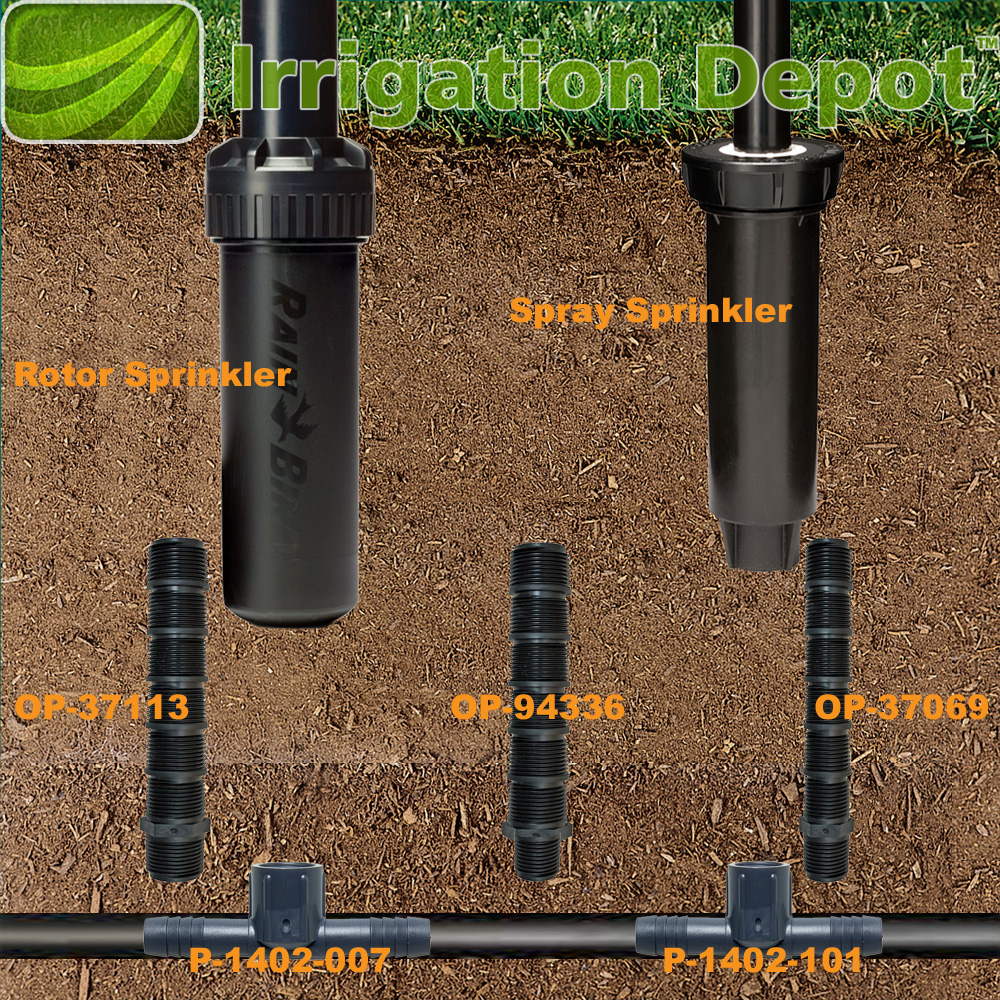Orbit 3/4" X Close PVC Sprinkler Head Riser Pipe Irrigation System Nipple, 38096